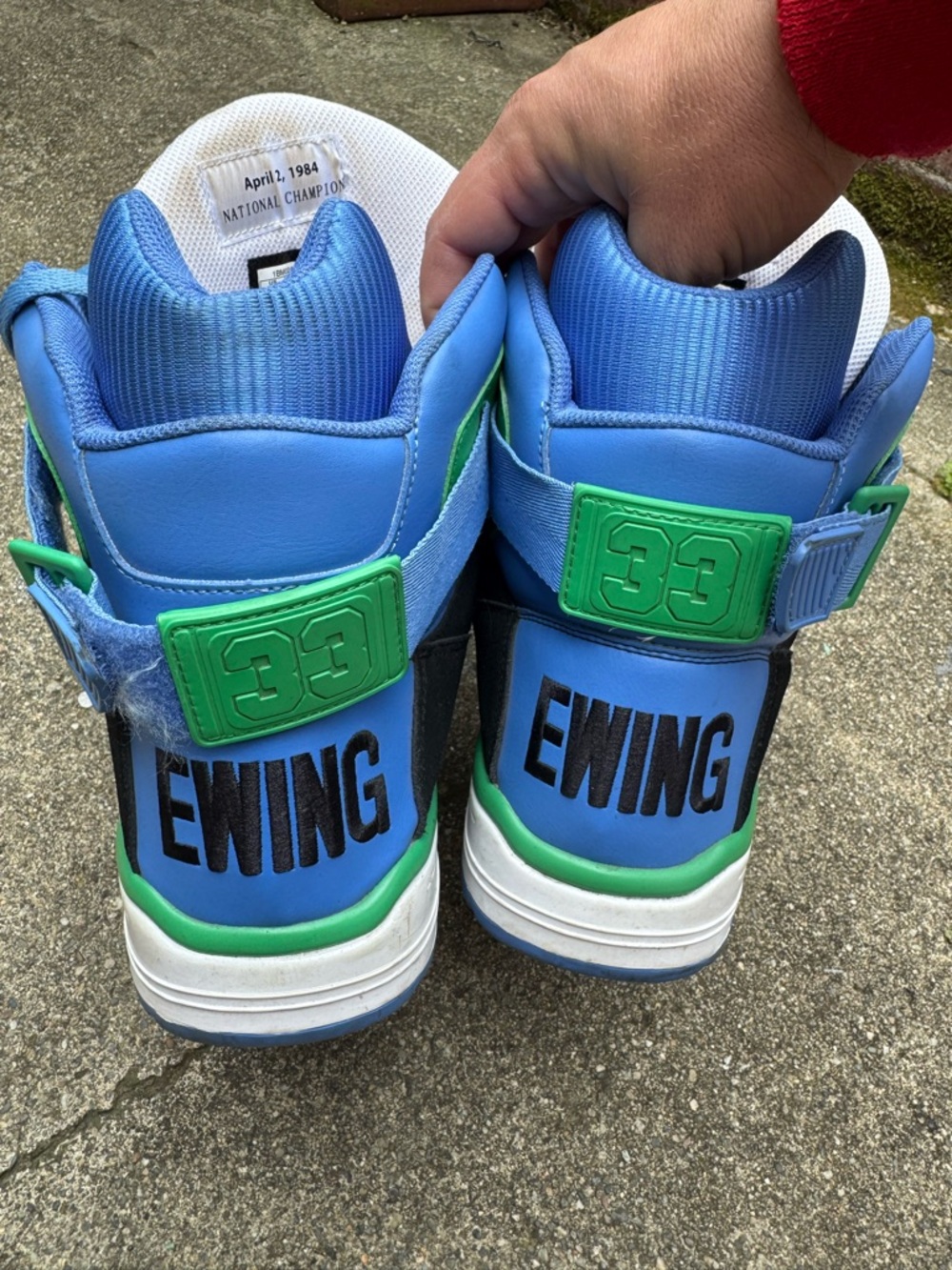 Ewing 33 Hi Sneakers Blue Green Georgetown Size 16 Patrick Ewing - Picture 4 of 6